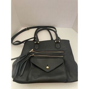 MG Collection Women's Black Vegan Leather Purse Crossbody Hand Shoulder Bag M